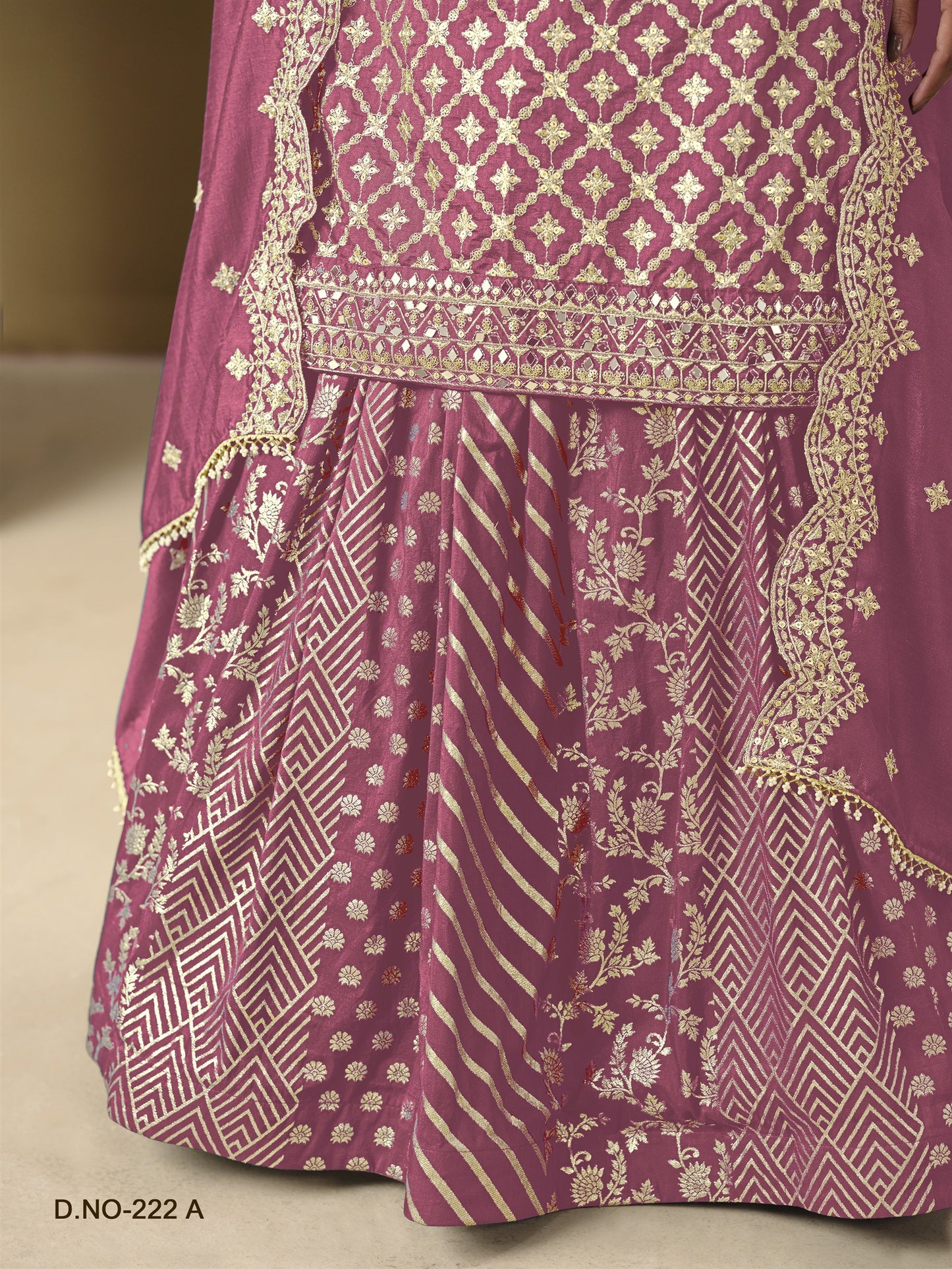 Pink Color Beautiful Partywear Top + lehenga Dress