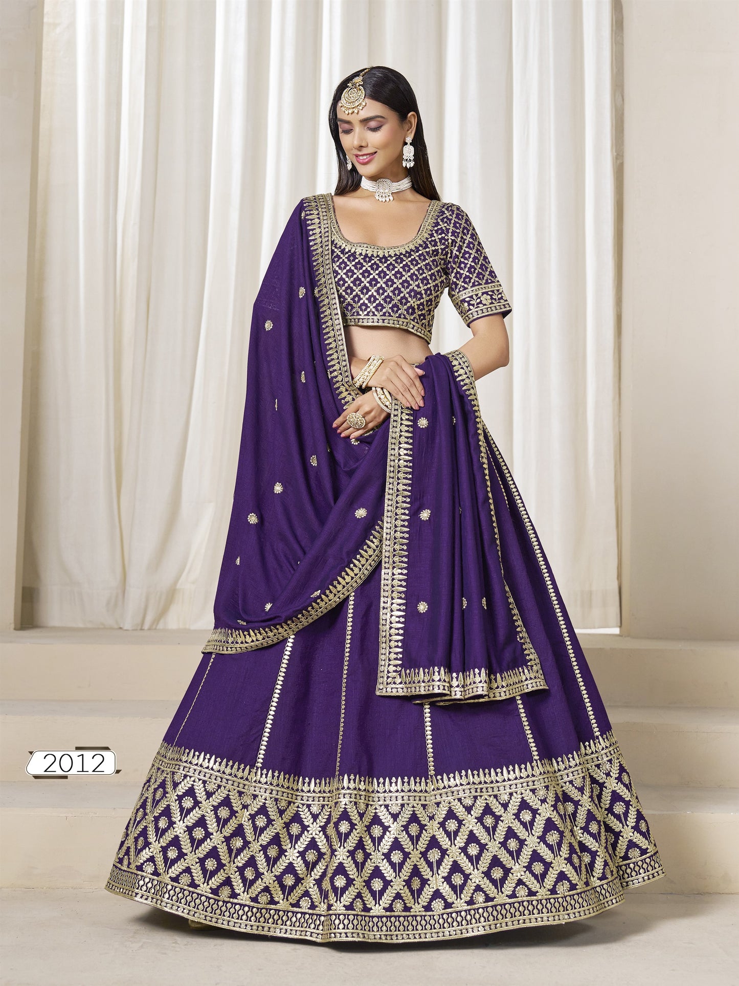 Purple Color Beautiful Partywear Lehenga Choli in Art Silk Fabric