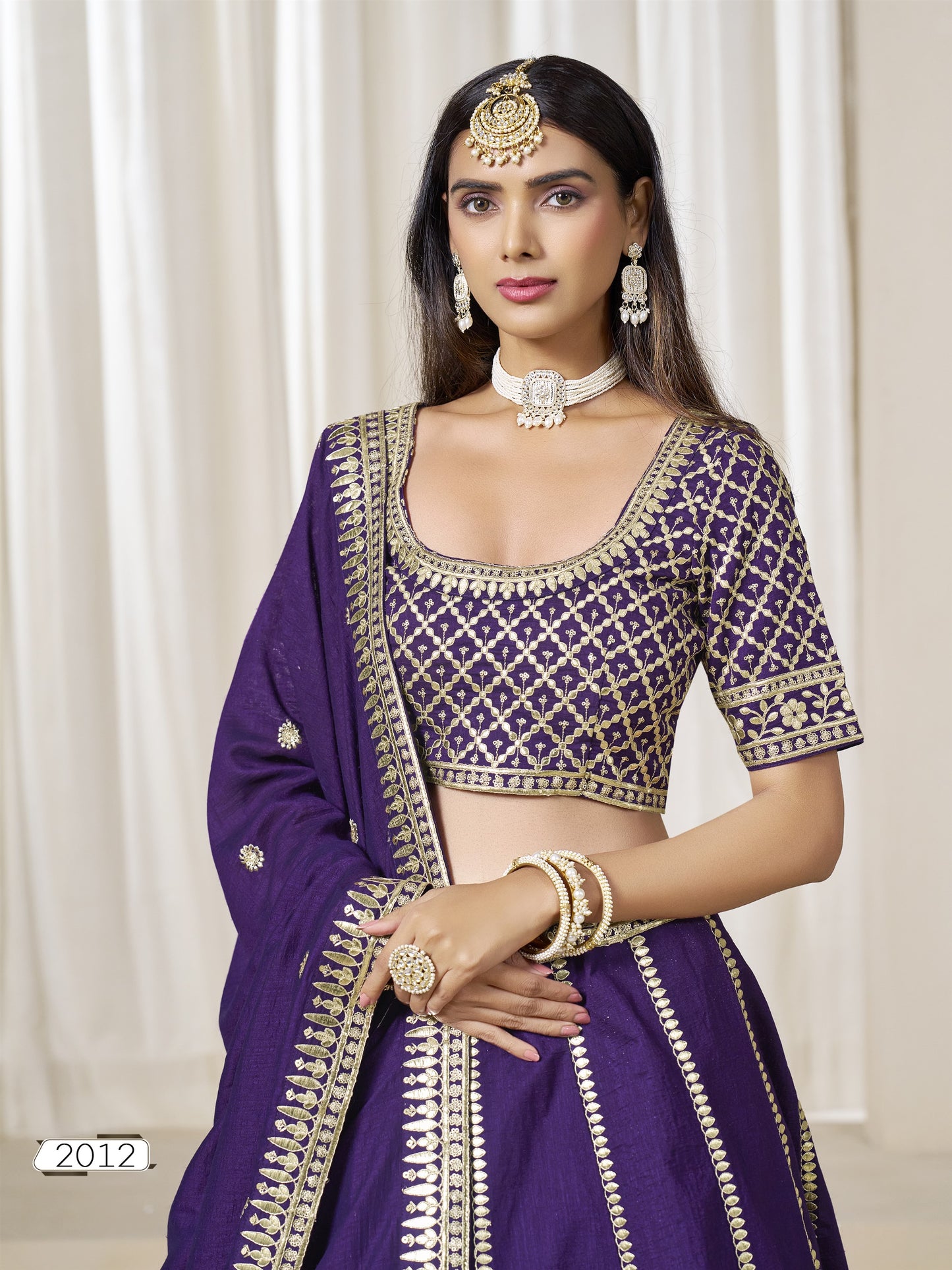 Purple Color Beautiful Partywear Lehenga Choli in Art Silk Fabric