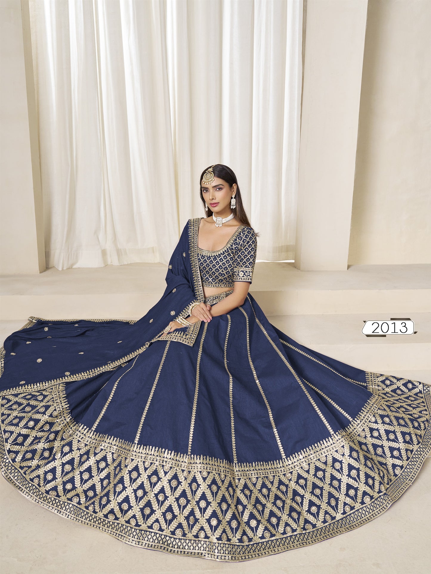 Blue Color Beautiful Partywear Lehenga Choli in Art Silk Fabric