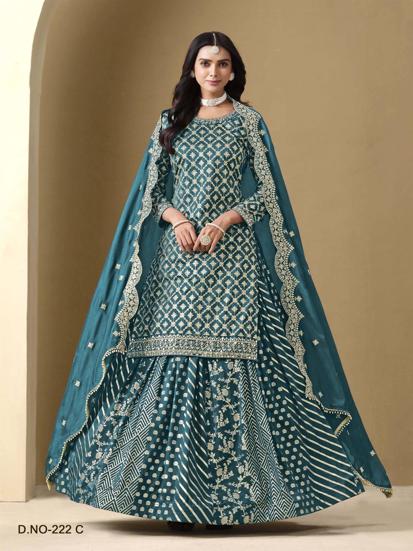 Morptich Color Beautiful Partywear Top + lehenga Dress
