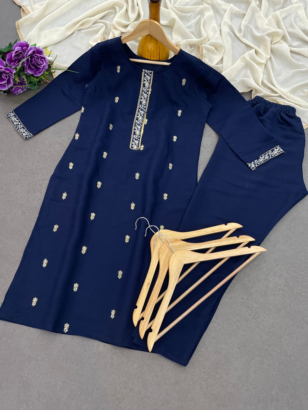 Beautiful Suit Set And Dupatta in Blue Color
