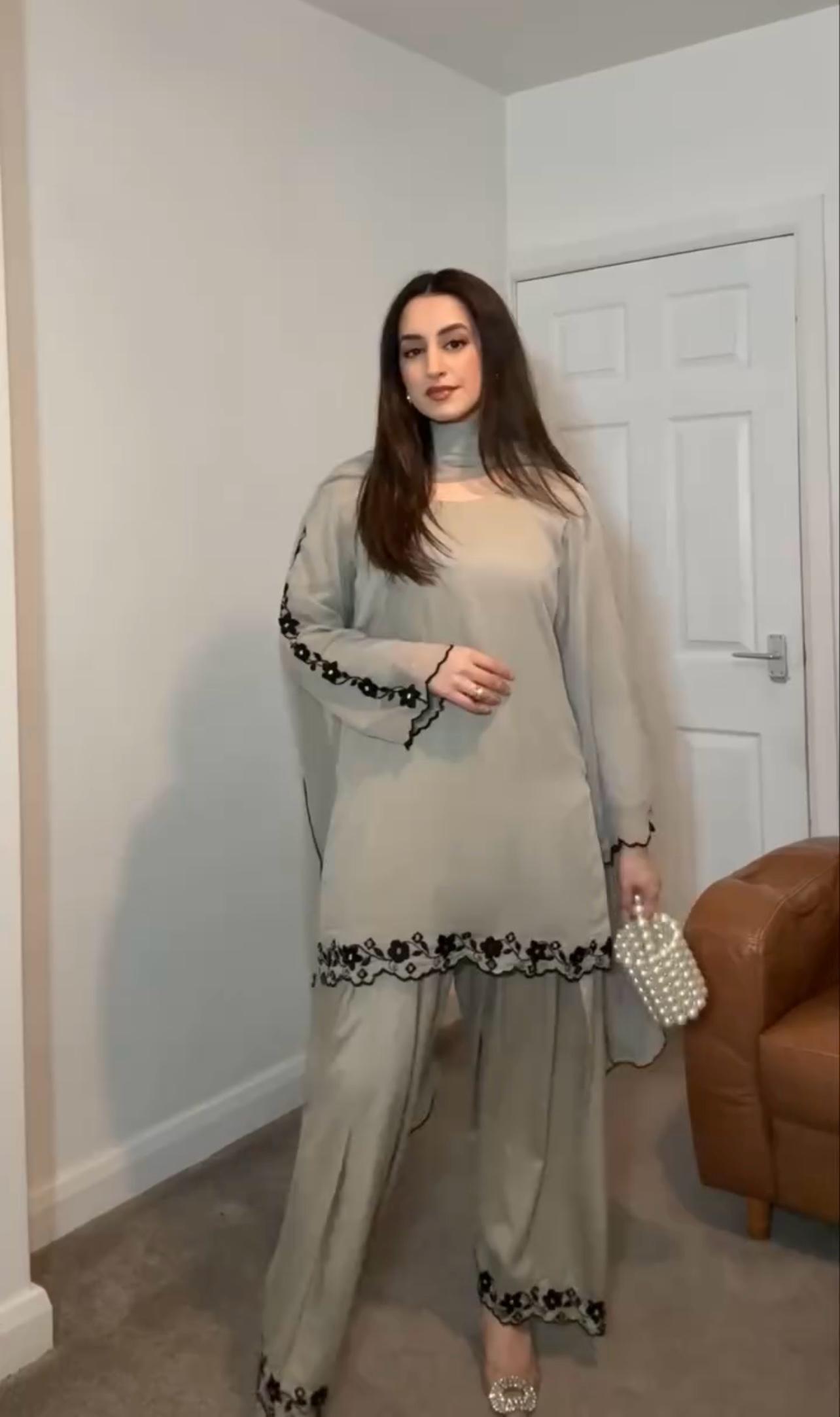 Grey Color Beautiful Summer Wear Dress in Georgette Fabric