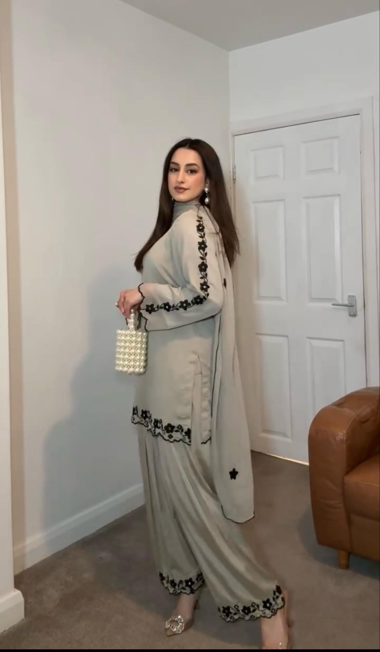 Grey Color Beautiful Summer Wear Dress in Georgette Fabric