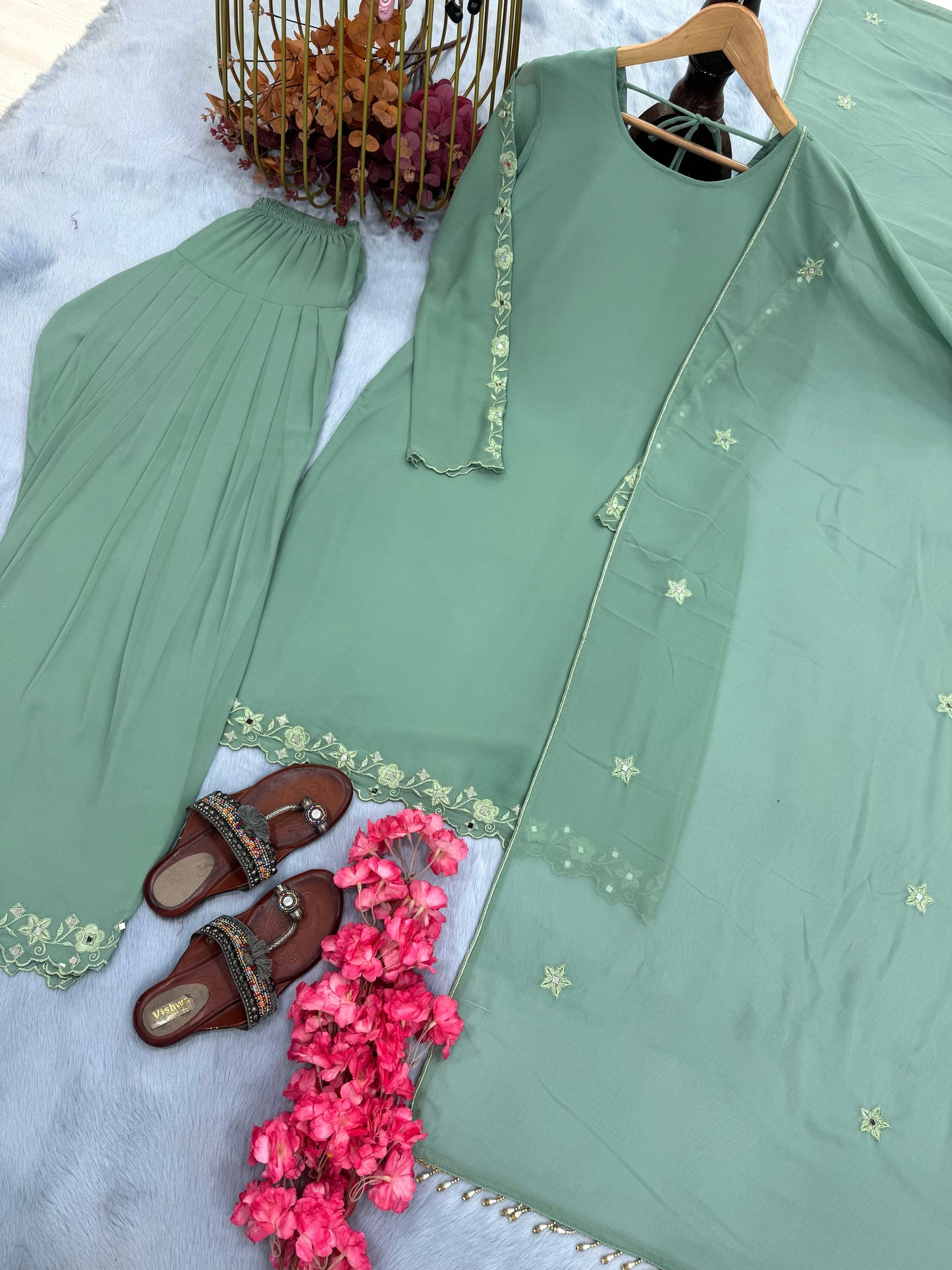 Blue Color Beautiful Summer Wear Dress in Georgette Fabric
