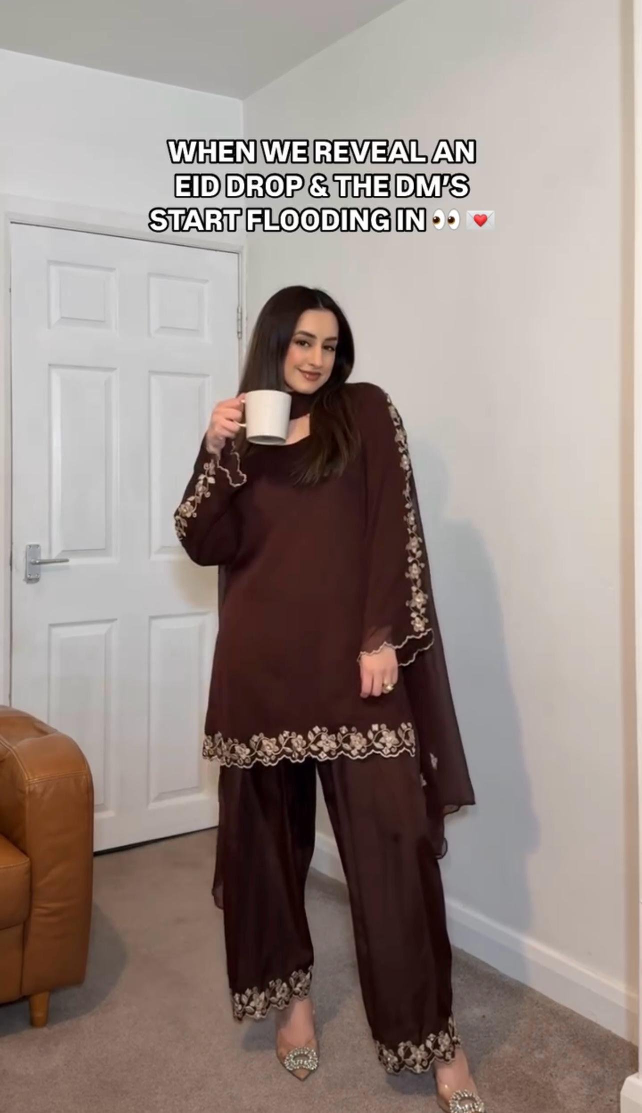 Brown Color Beautiful Summer Wear Dress in Georgette Fabric