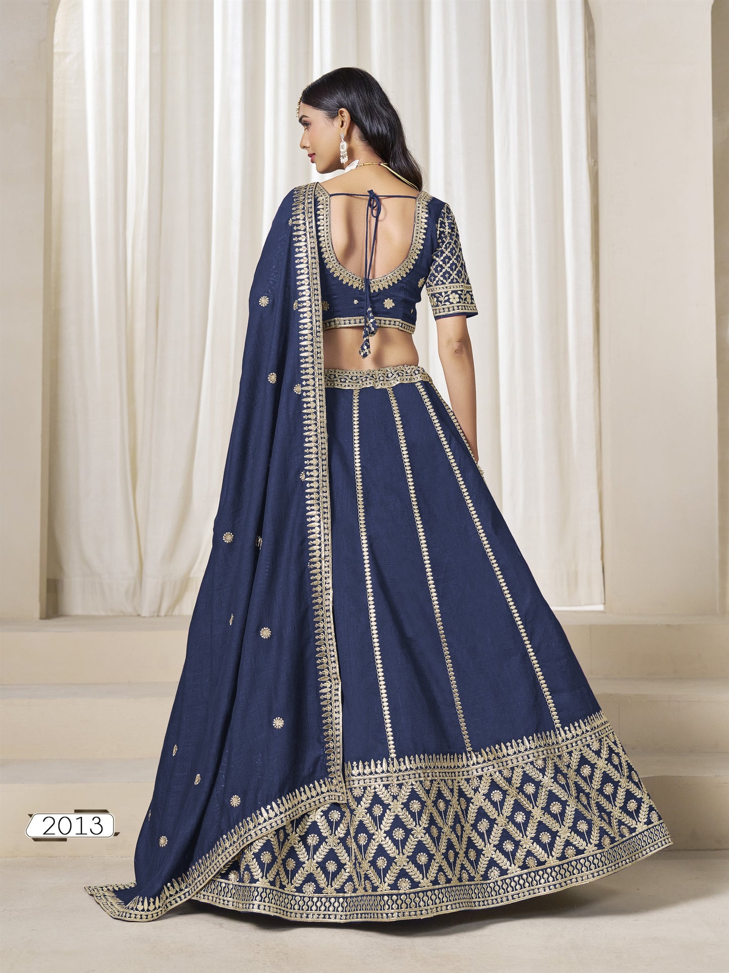 Blue Color Beautiful Partywear Lehenga Choli in Art Silk Fabric