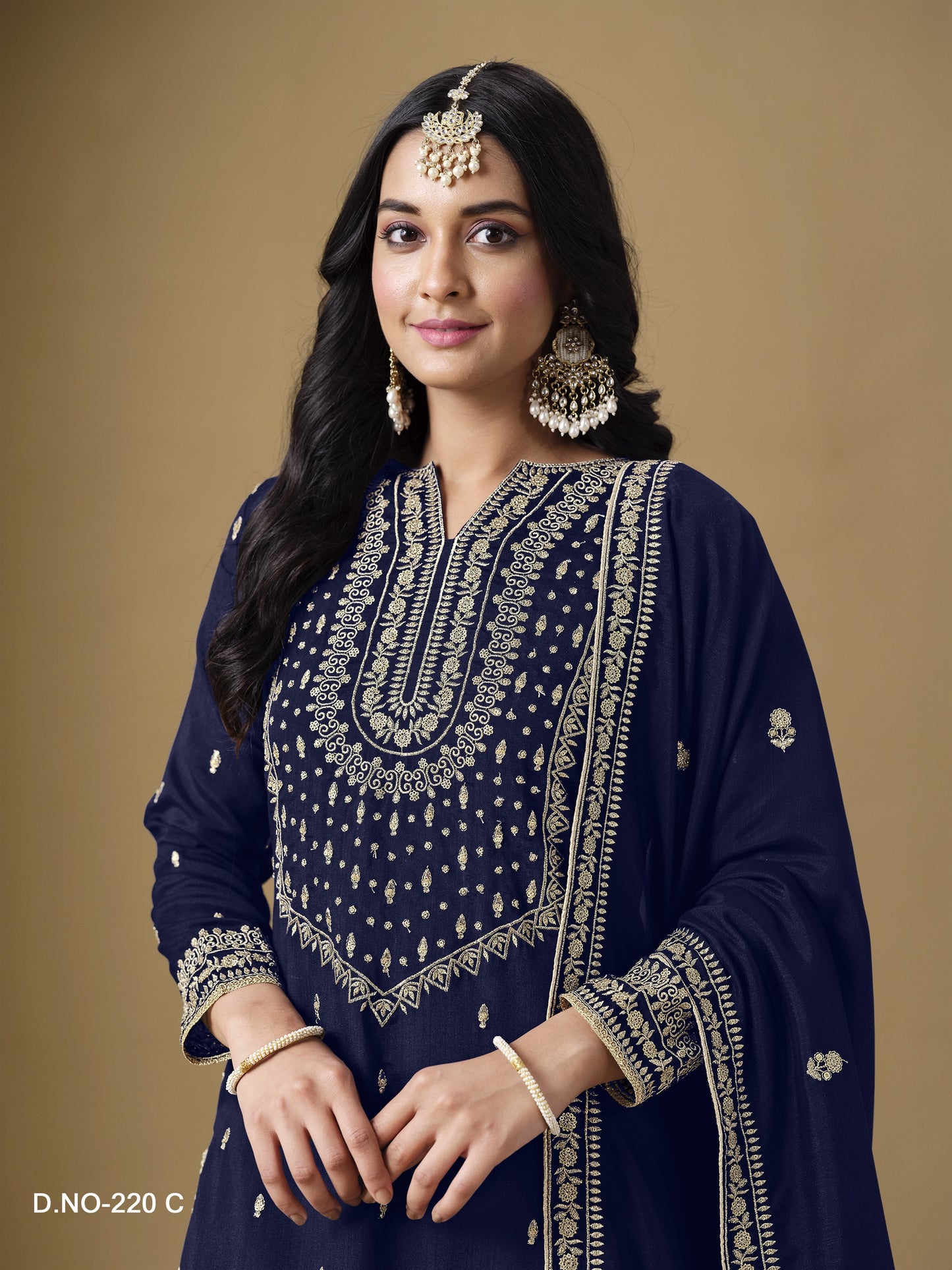 BLue Color Heavy Sharara Wedding Wear Suit For Family Function