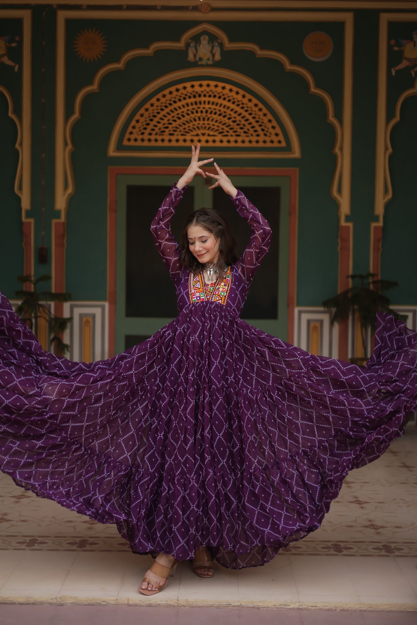 Purple Color Navratri Collection Gown in Georgette Fabric