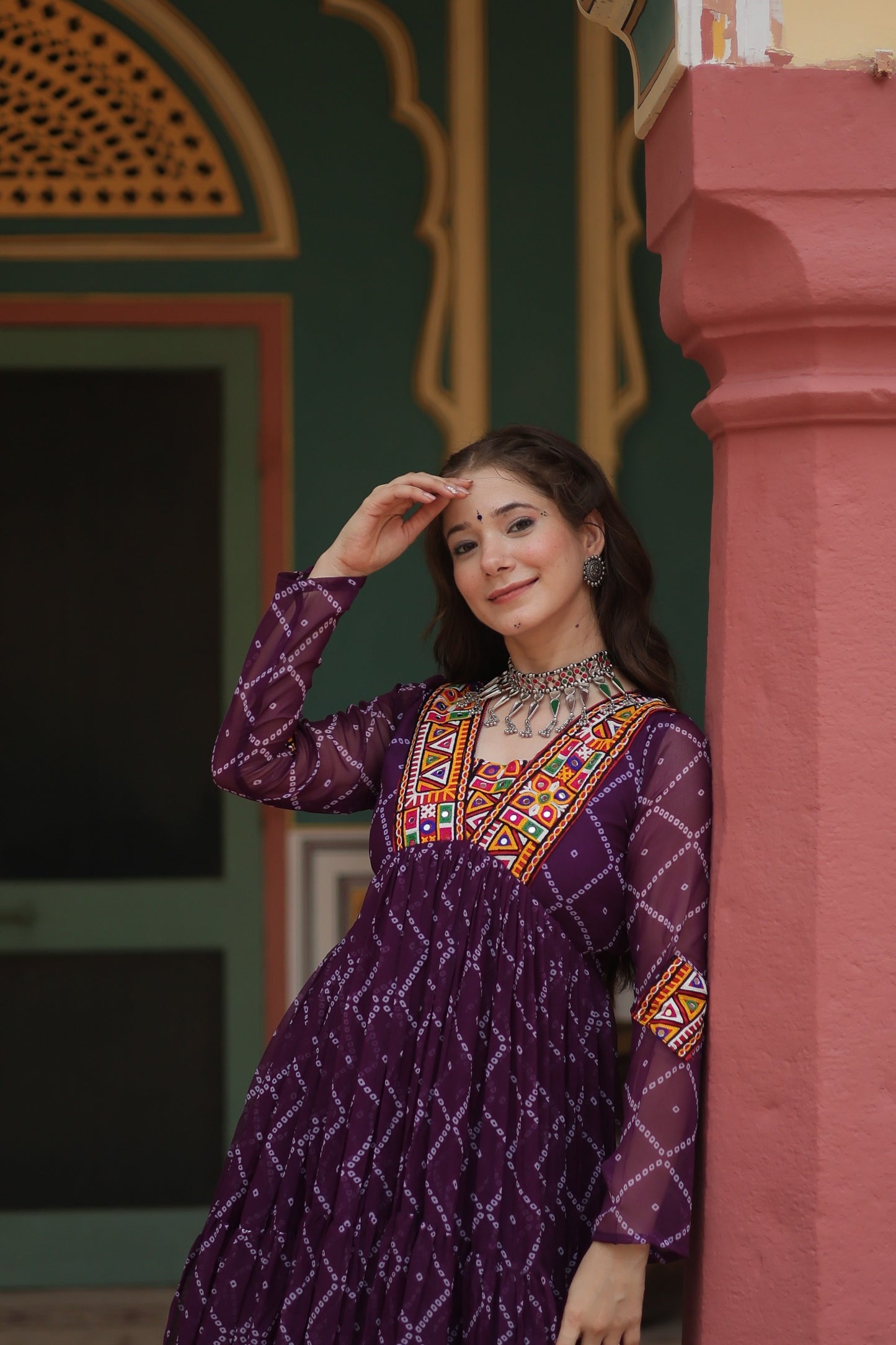 Purple Color Navratri Collection Gown in Georgette Fabric