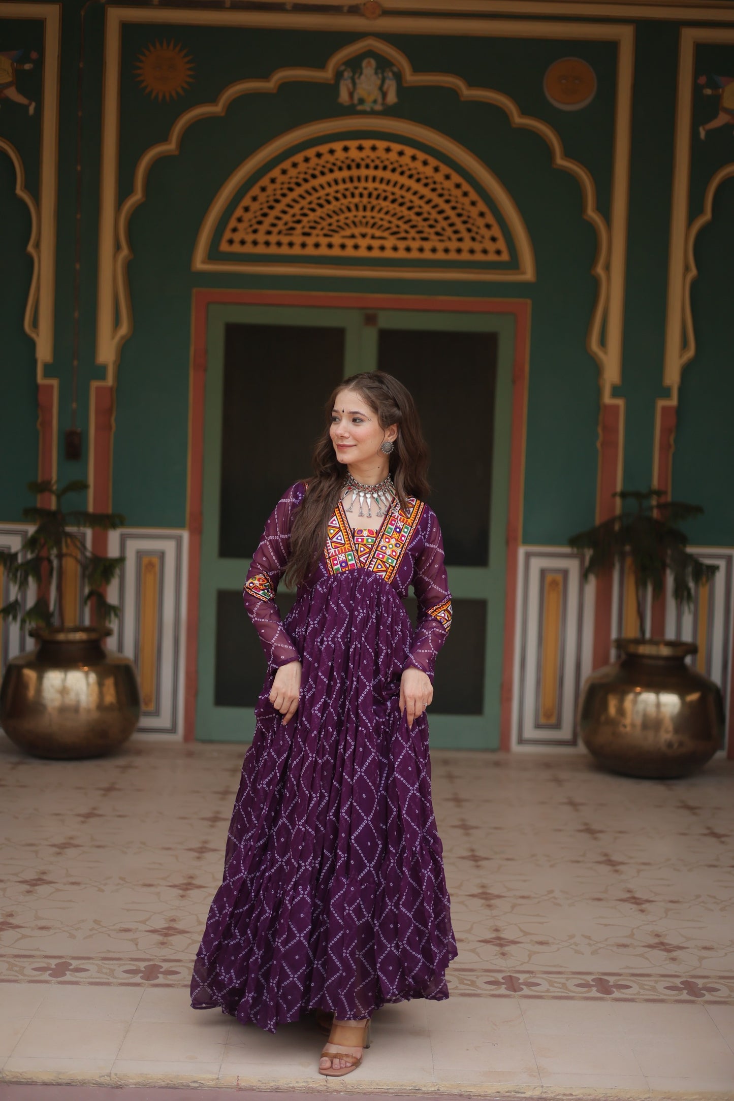 Purple Color Navratri Collection Gown in Georgette Fabric