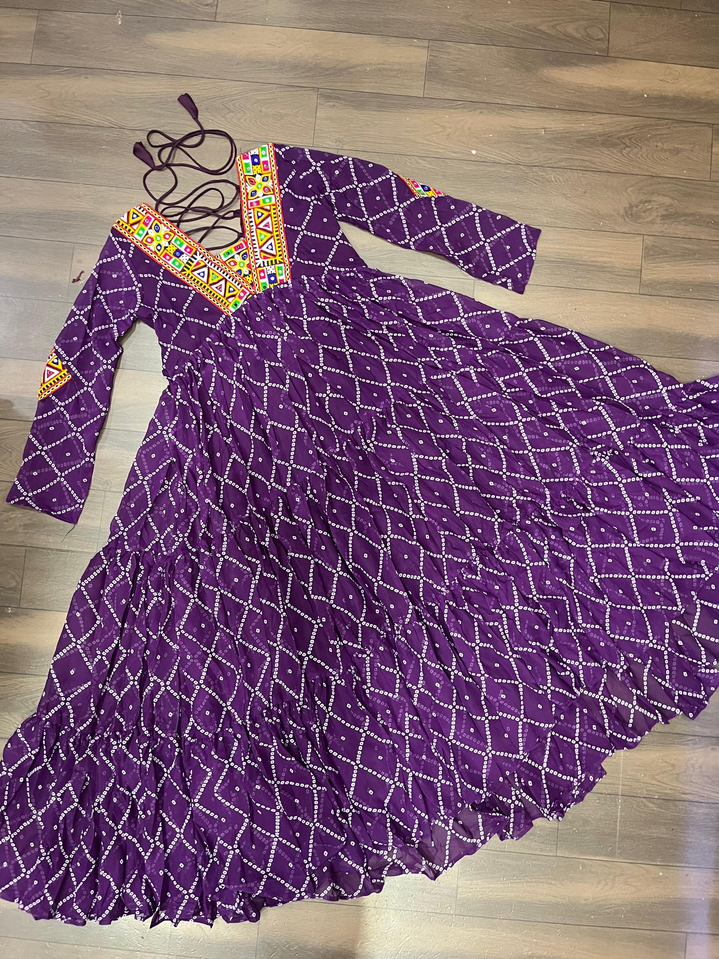 Purple Color Navratri Collection Gown in Georgette Fabric