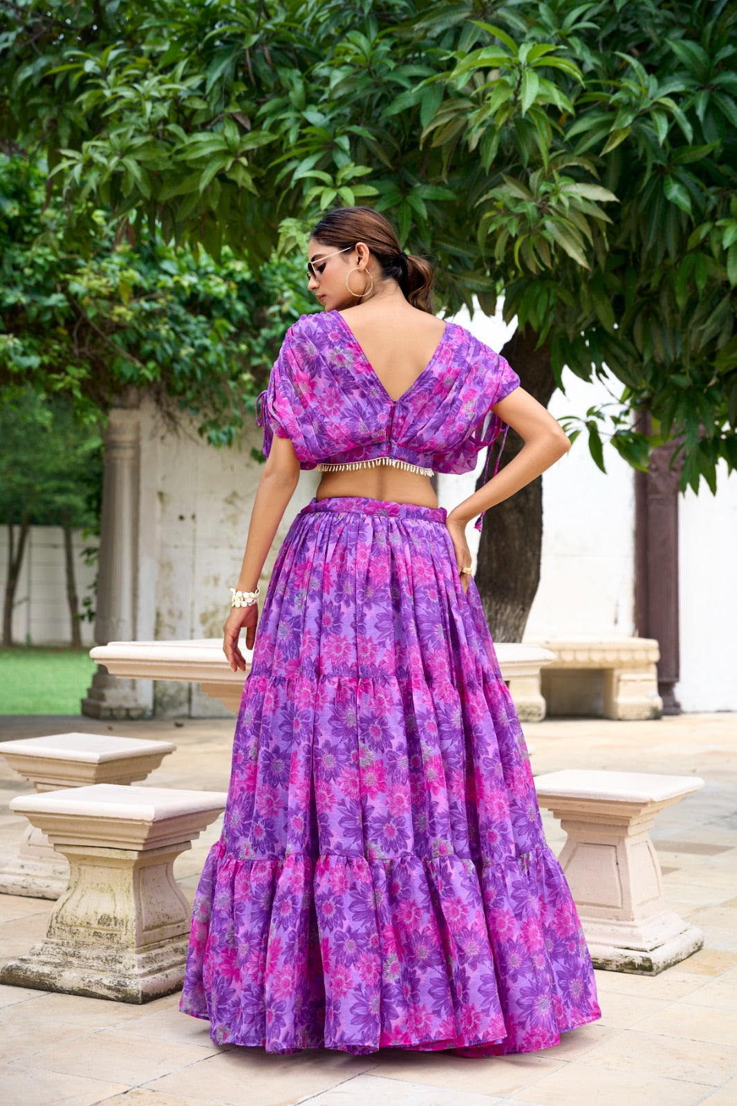 Purple Color Beautiful Lehenga Choli Co-ord Set with 8+ meter flair