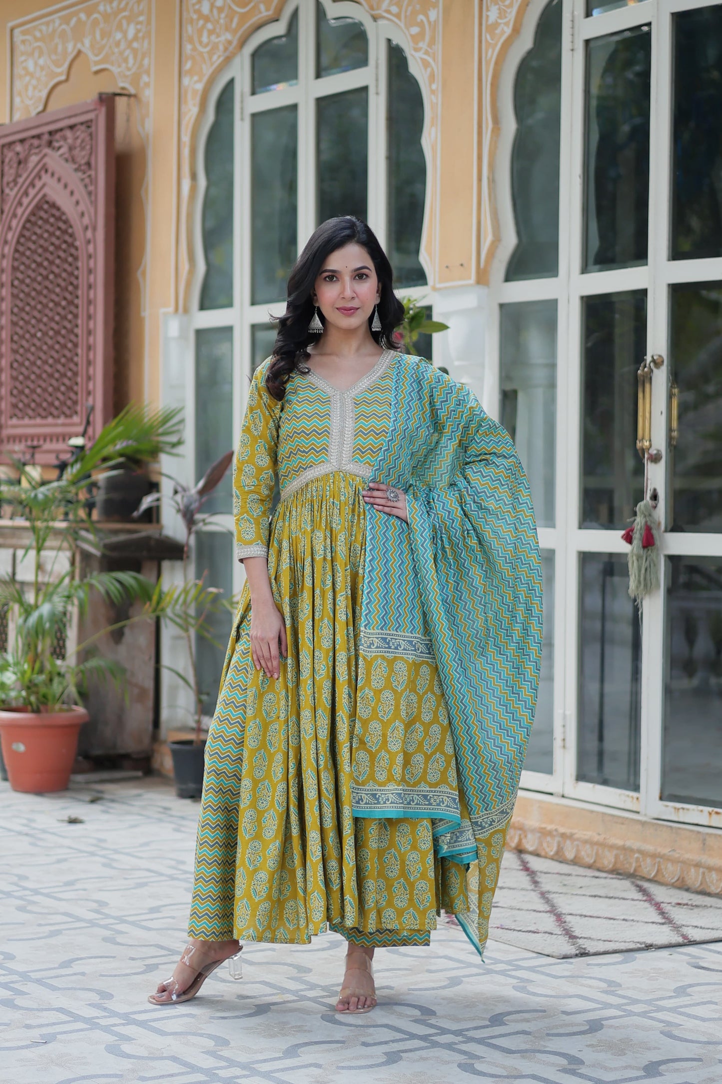 Summer Wear Cotton Dress Kurti With Pant & Dupatta Set