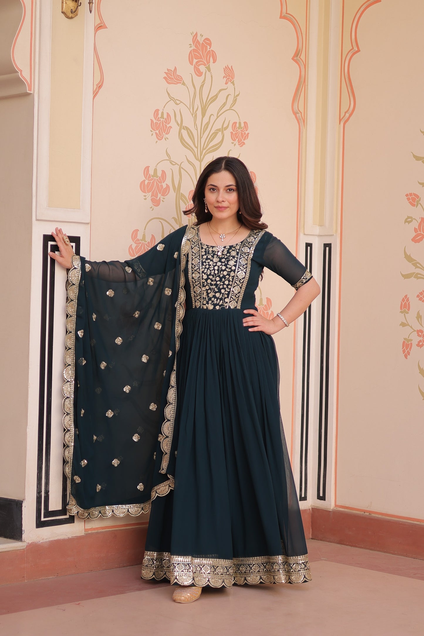 Rama Colour Beautiful Fancy Partywear Gown