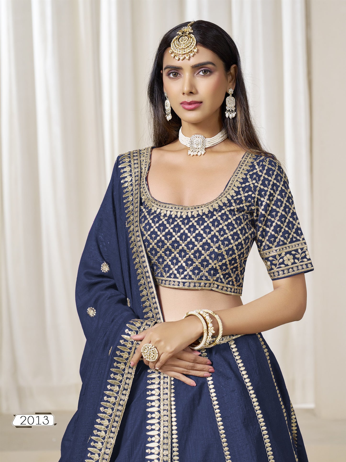 Blue Color Beautiful Partywear Lehenga Choli in Art Silk Fabric