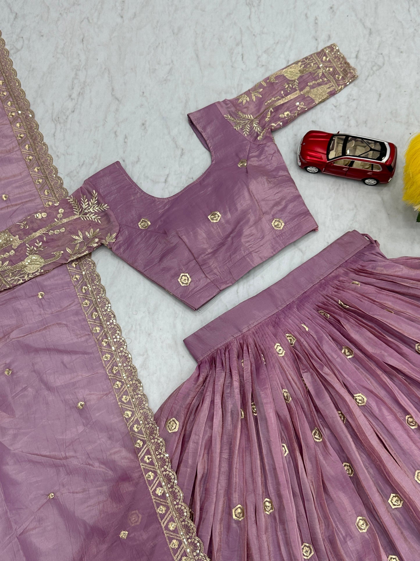Festival Lehenga Choli in purple color in crush fabric