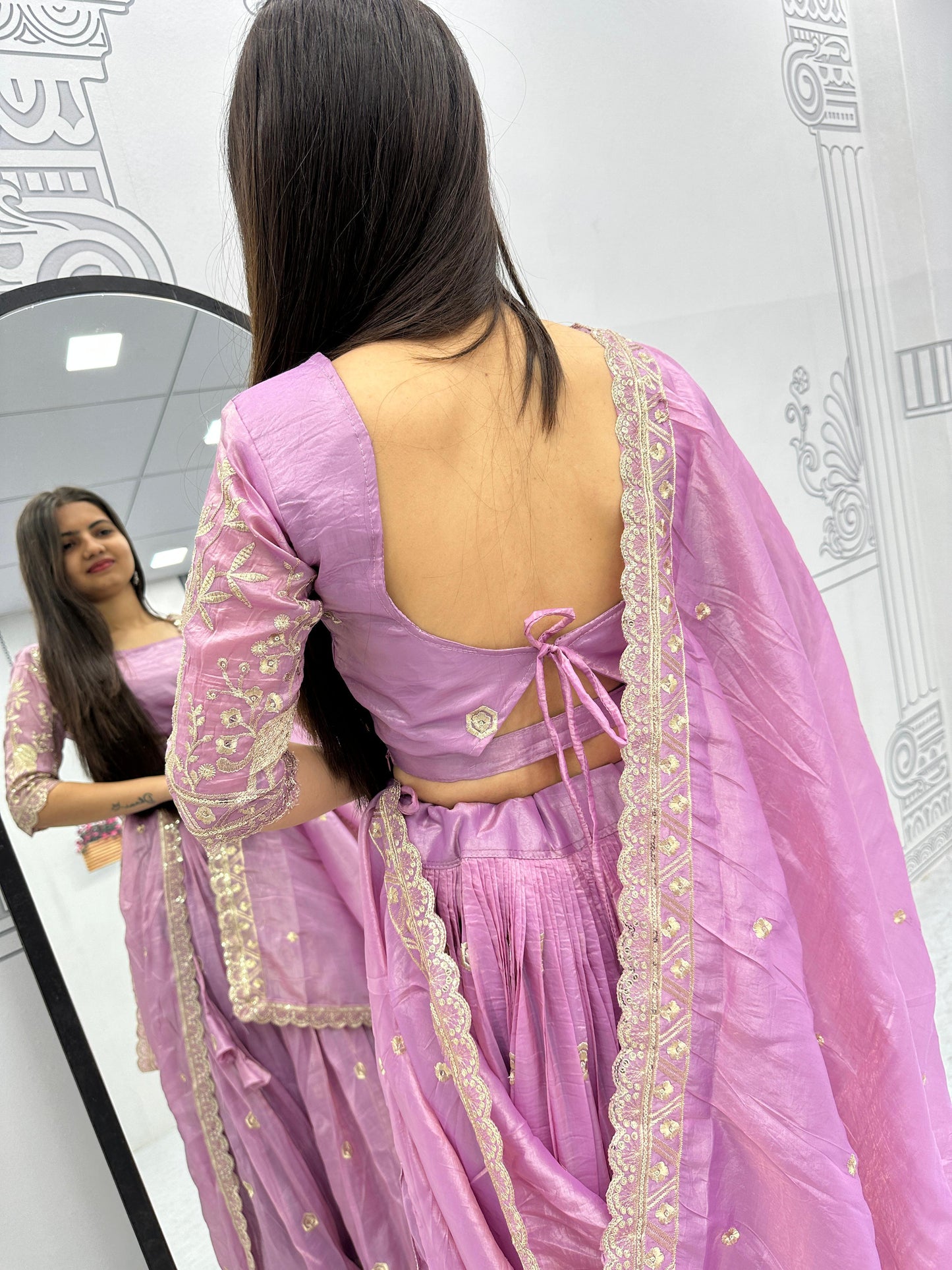 Festival Lehenga Choli in purple color in crush fabric