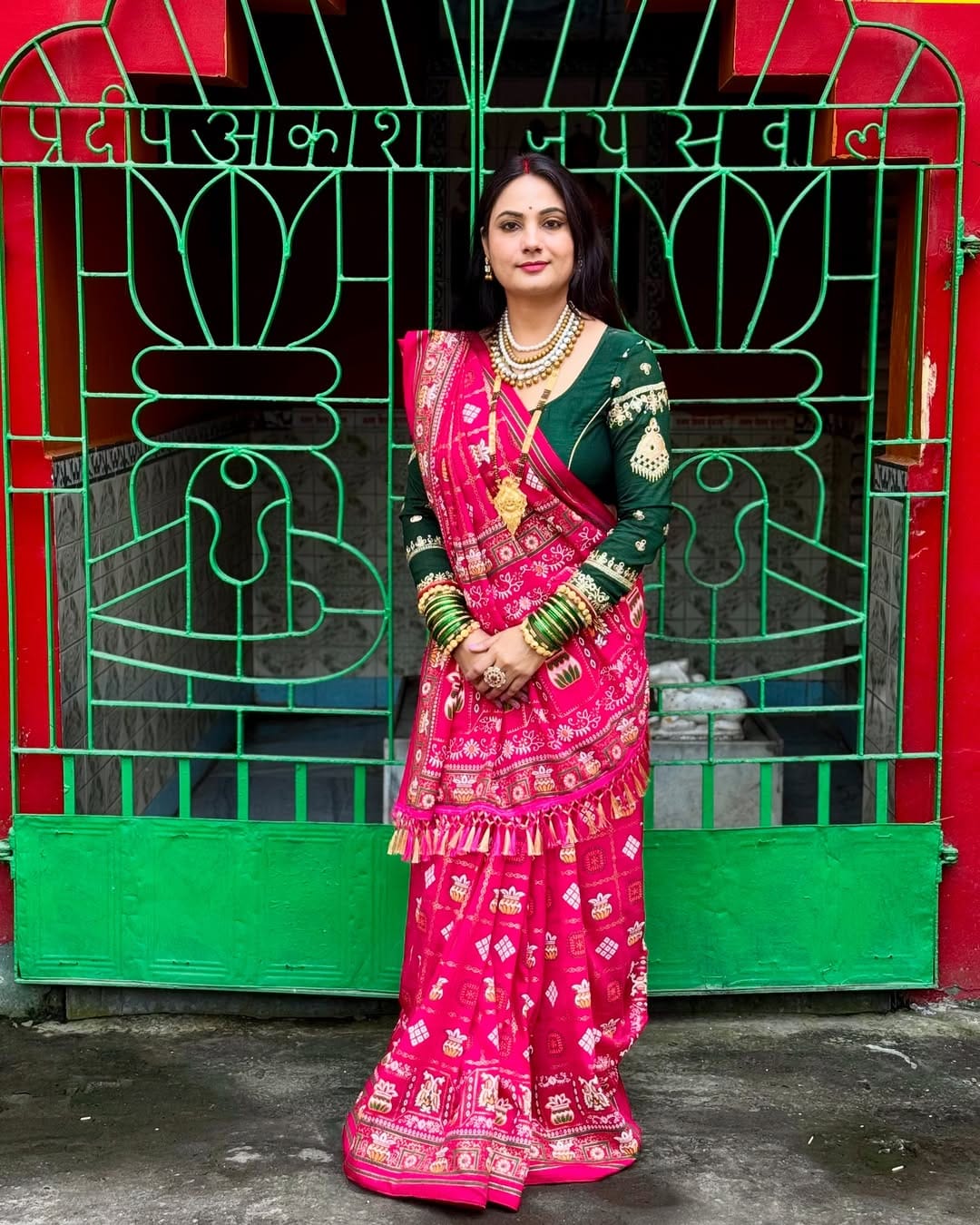 Bandhani Print Patola Saree in Vichitra Silk fabric