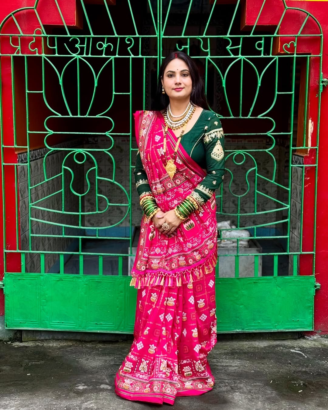 Bandhani Print Patola Saree in Vichitra Silk fabric