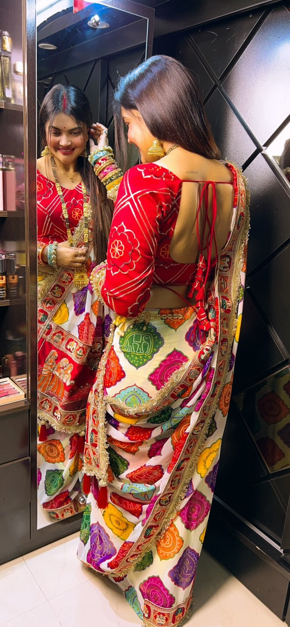 Bandhani Print Patola Saree