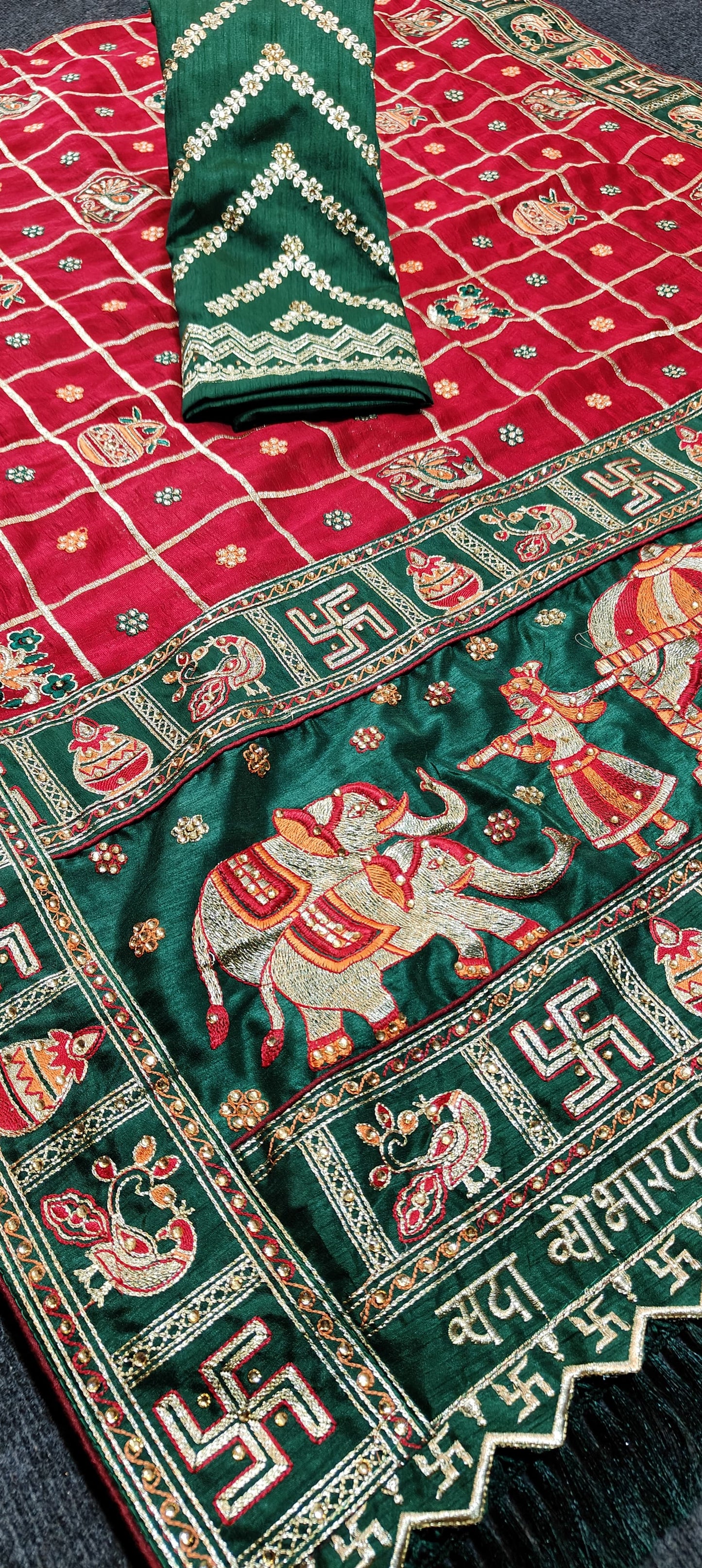Panetar Patola Wedding & Special Occasion Saree in Red Color