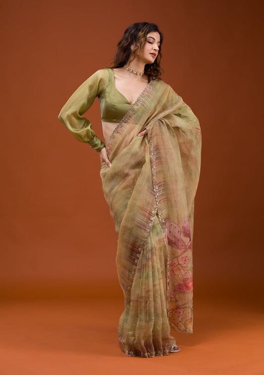 Beautiful Soft Tabby Organza Saree