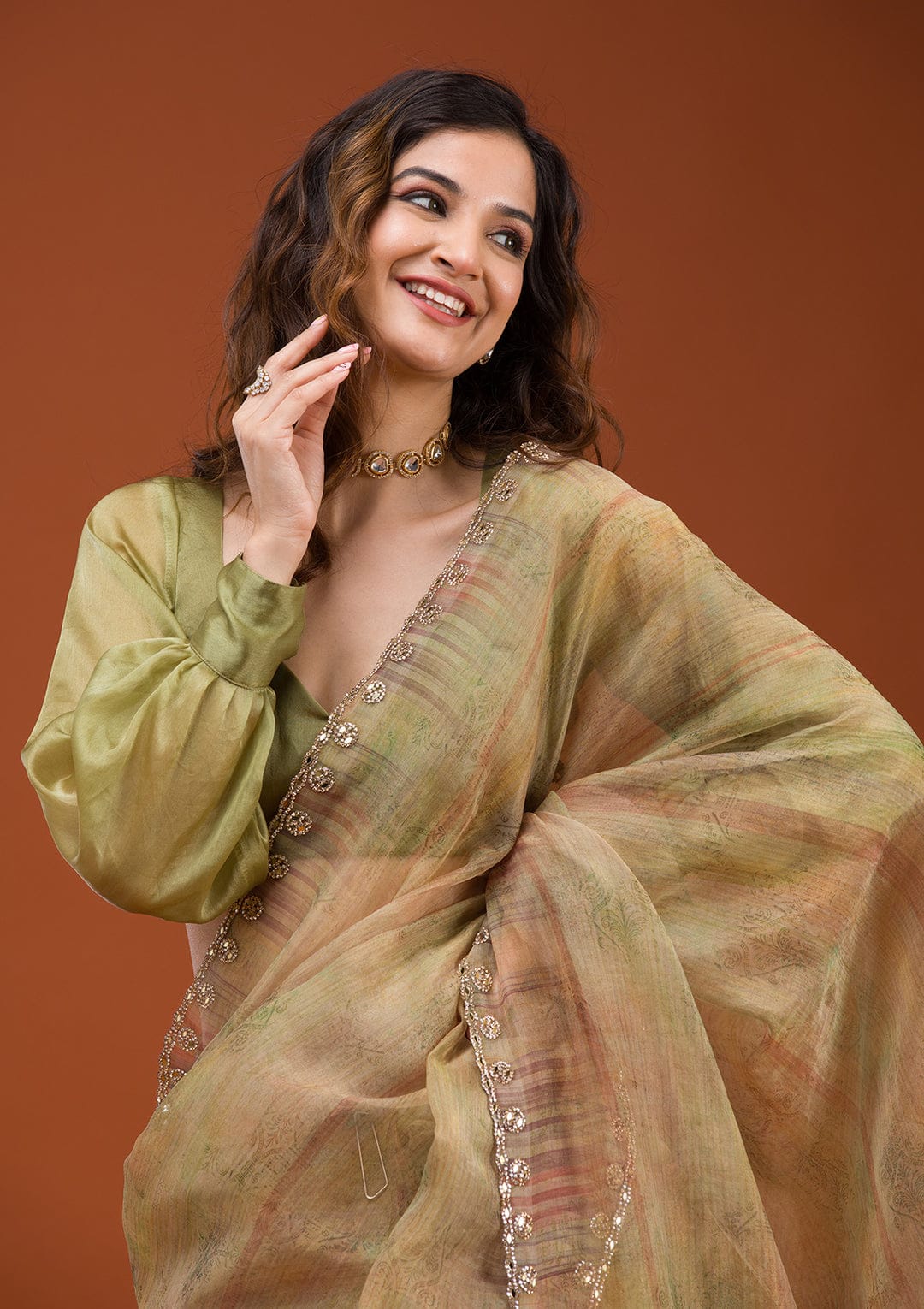 Beautiful Soft Tabby Organza Saree