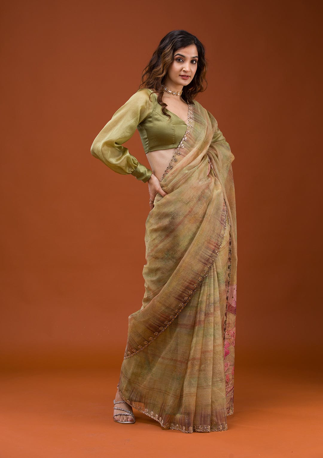 Beautiful Soft Tabby Organza Saree