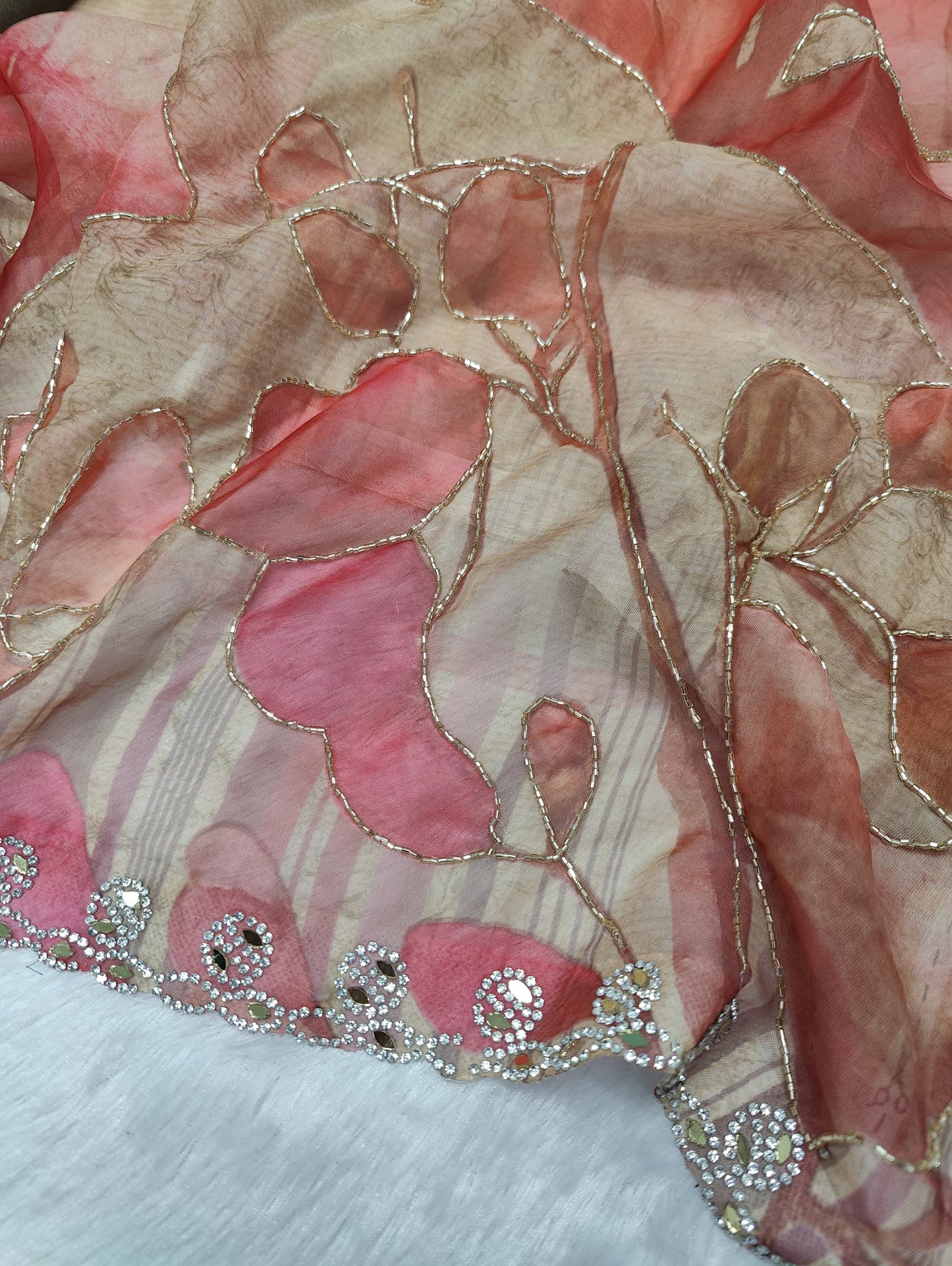 Beautiful Soft Tabby Organza Saree