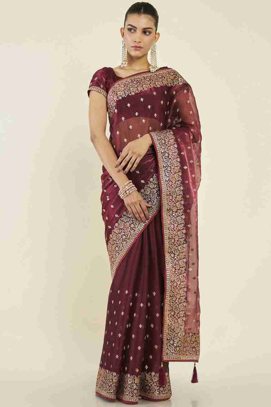 Beautiful Heavy Partywear Saree For Wedding Season