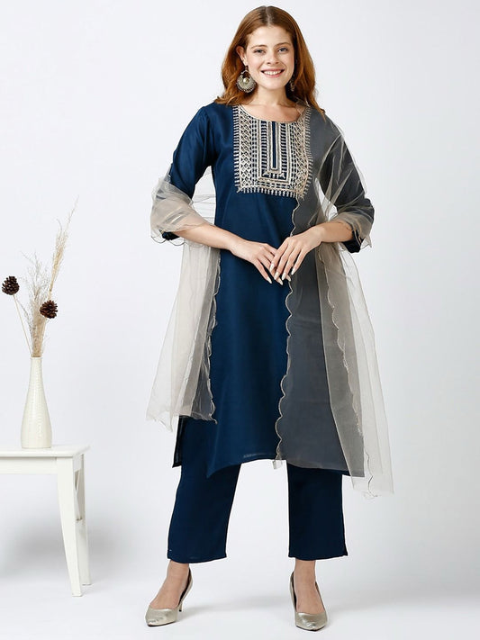 Summer Wear Cotton Wear Dress in Blue Color