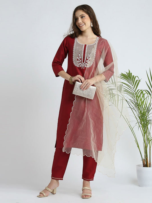 Summer Wear Cotton Wear Dress in Red Color