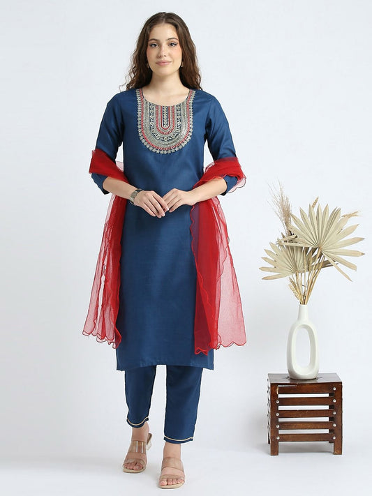 Summer Wear Cotton Wear Dress in BLue Color