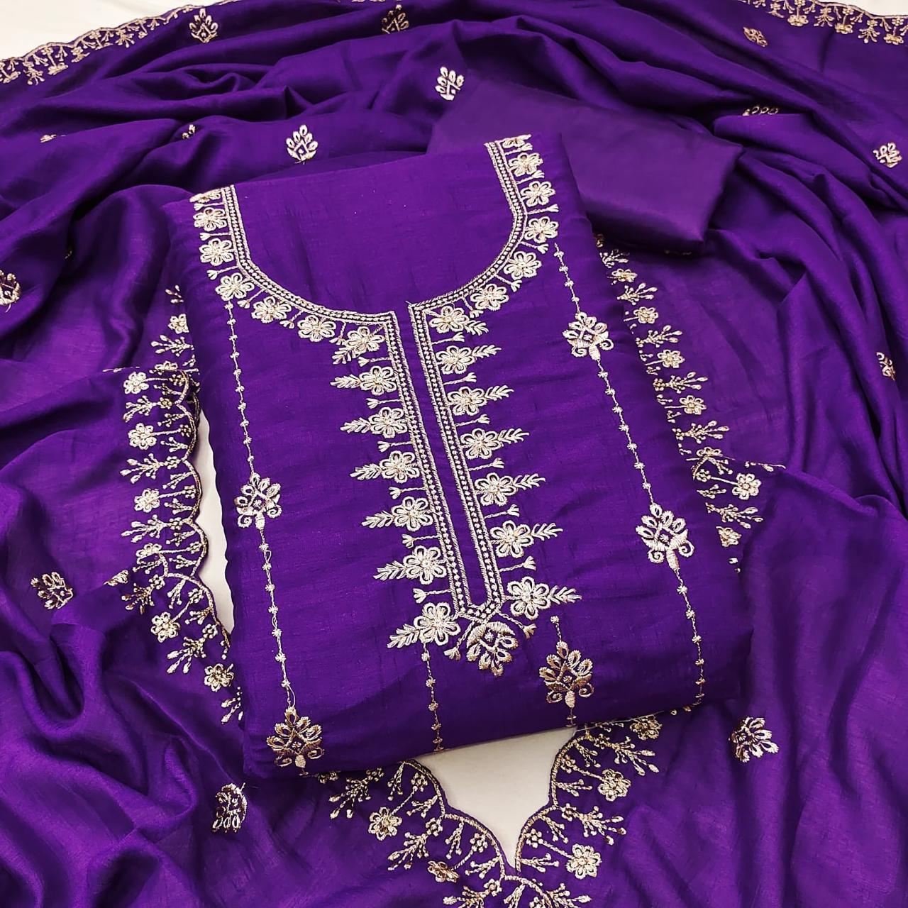 Daily Wear Dress in Vichitra Silk Fabric