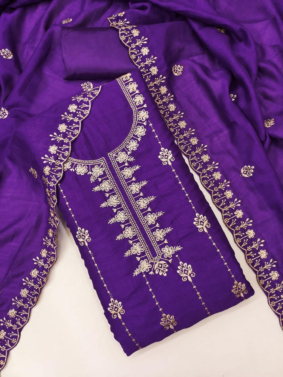 Daily Wear Dress in Vichitra Silk Fabric