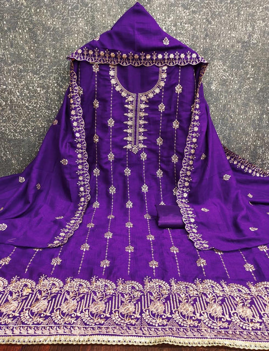 Daily Wear Dress in Vichitra Silk Fabric