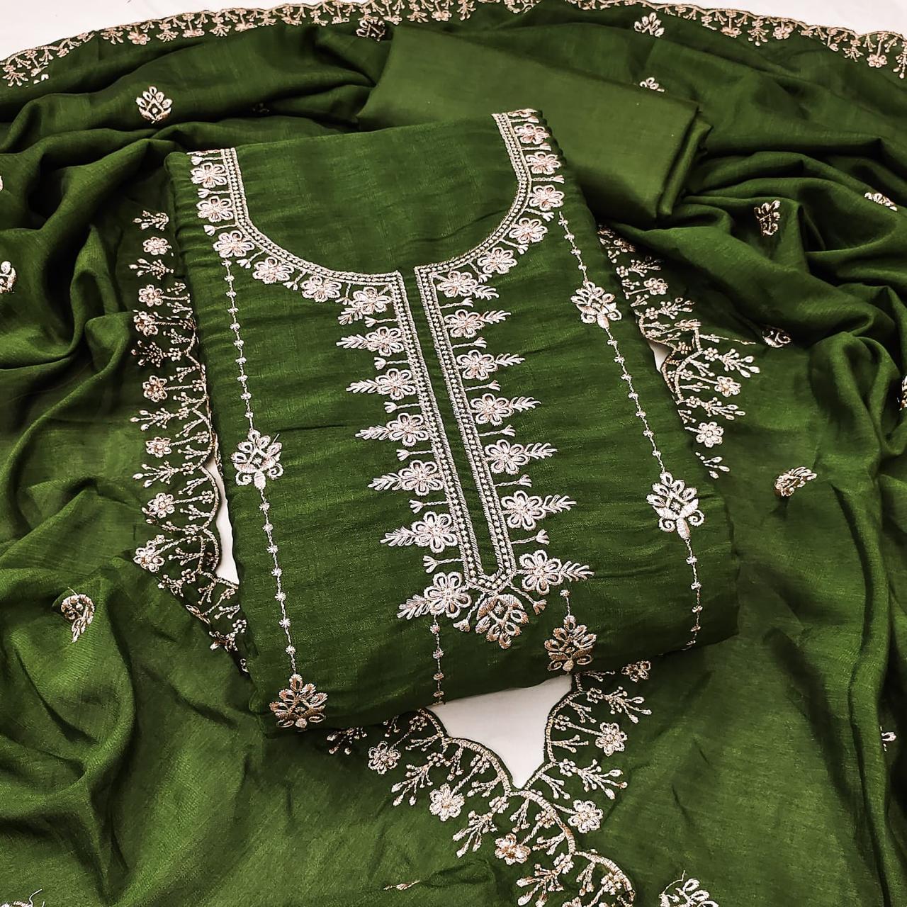 Daily Wear Dress in Vichitra Silk Fabric