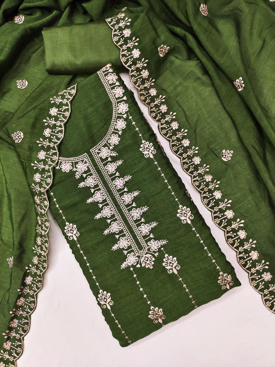 Daily Wear Dress in Vichitra Silk Fabric