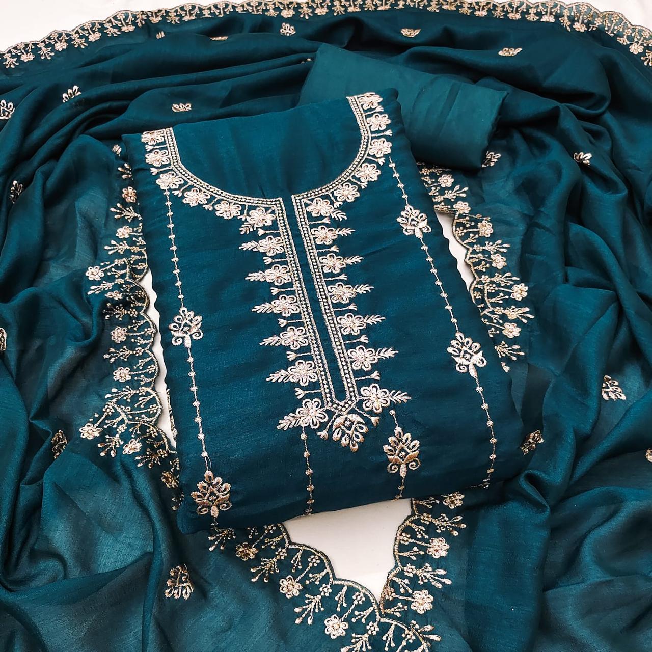 Daily Wear Dress in Vichitra Silk Fabric