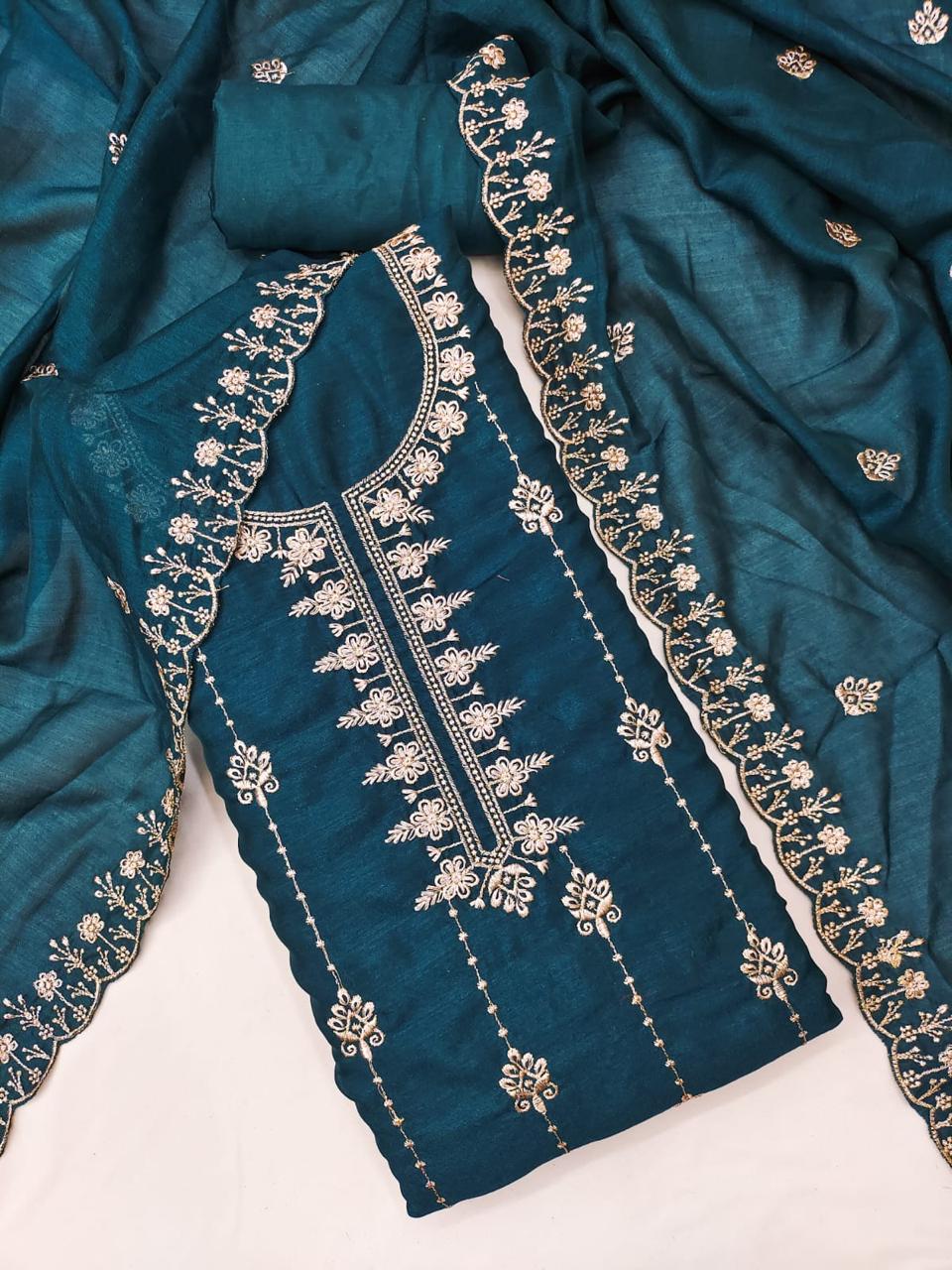 Daily Wear Dress in Vichitra Silk Fabric