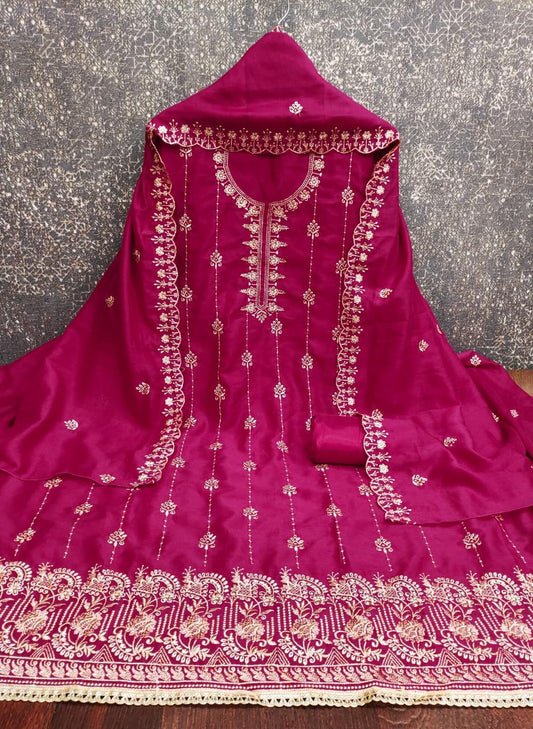 Daily Wear Dress in Vichitra Silk Fabric