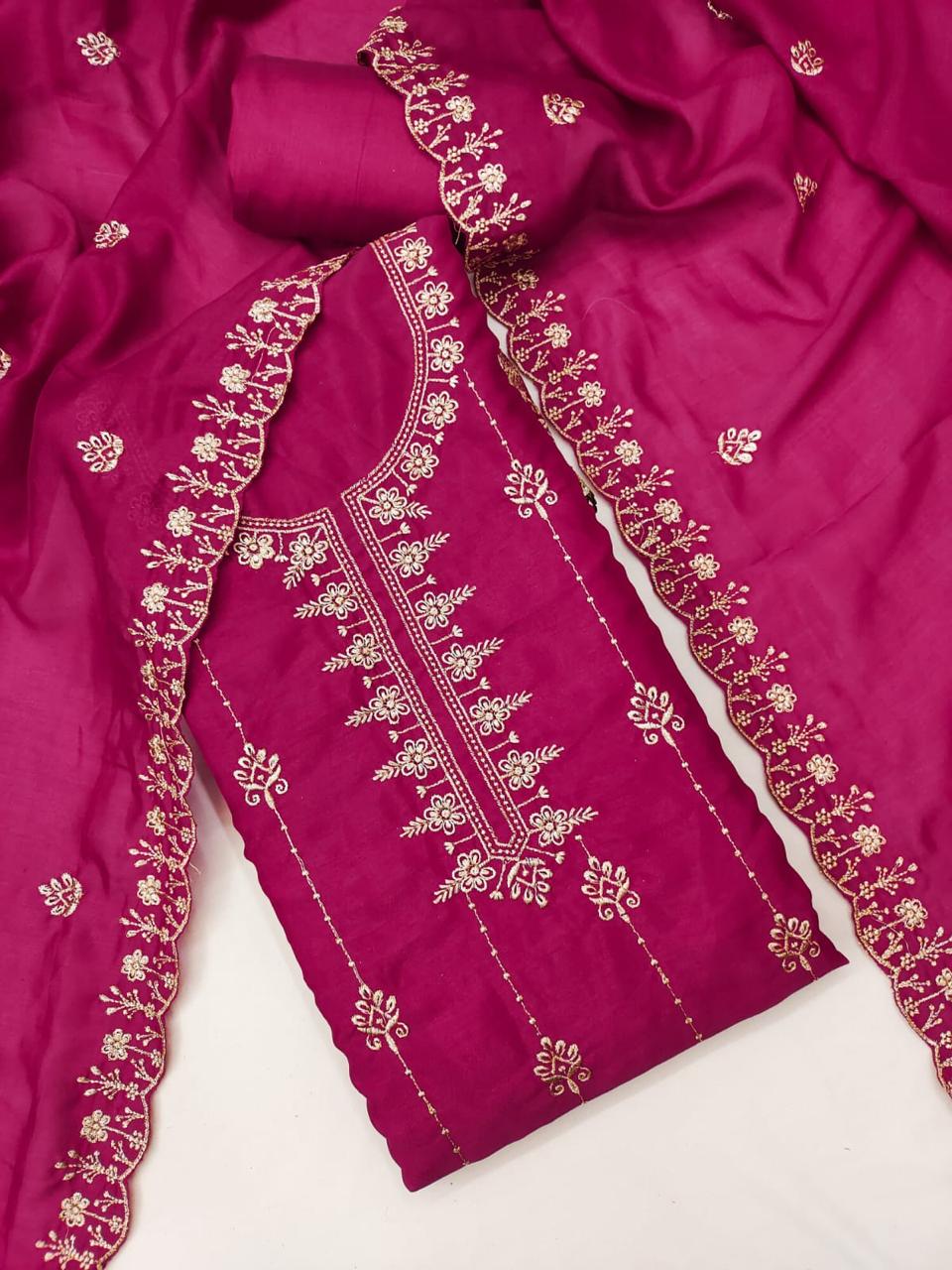 Daily Wear Dress in Vichitra Silk Fabric