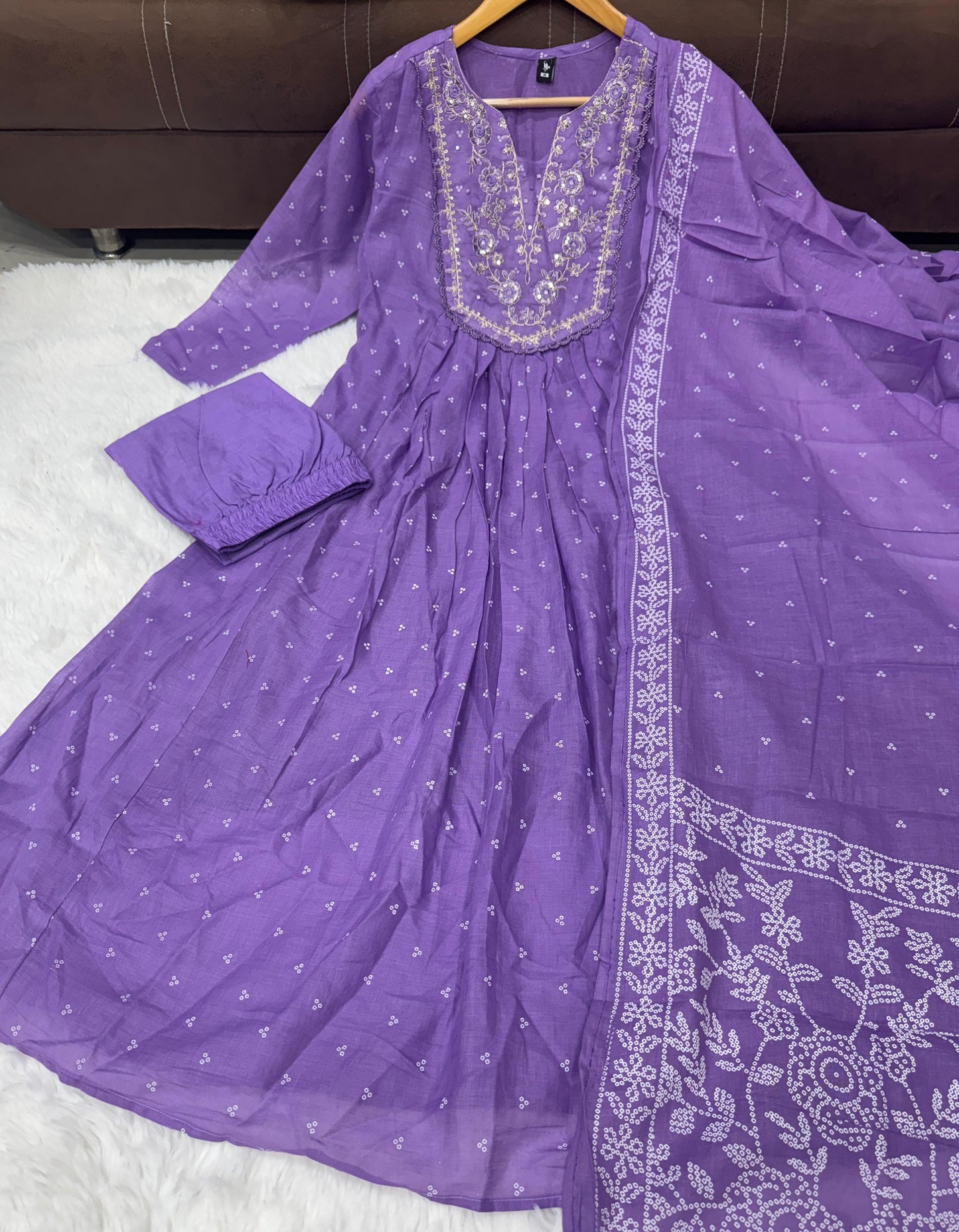 Purple Color Beautiful Daily Wear in Mal Cotton Fabric