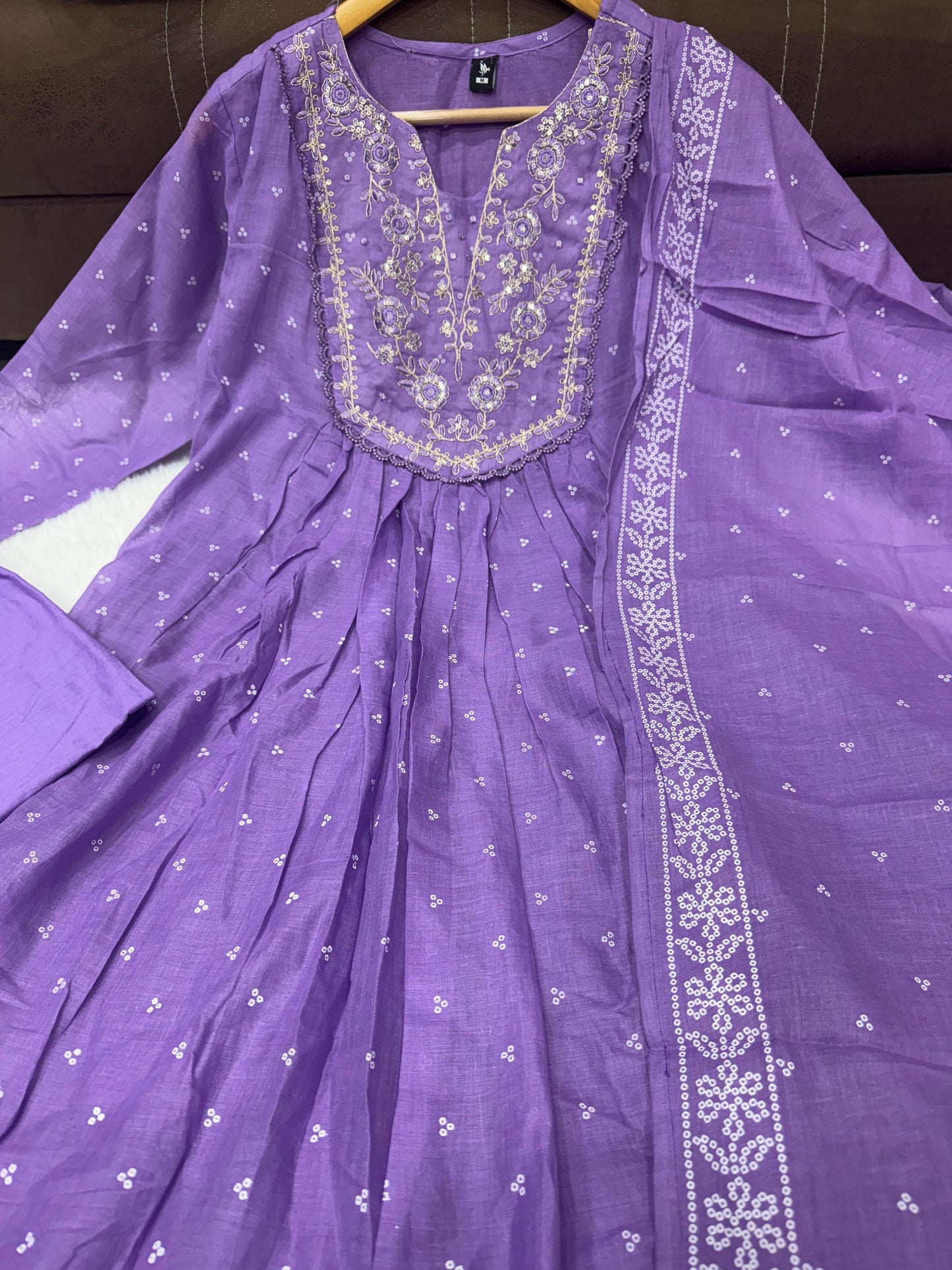 Purple Color Beautiful Daily Wear in Mal Cotton Fabric