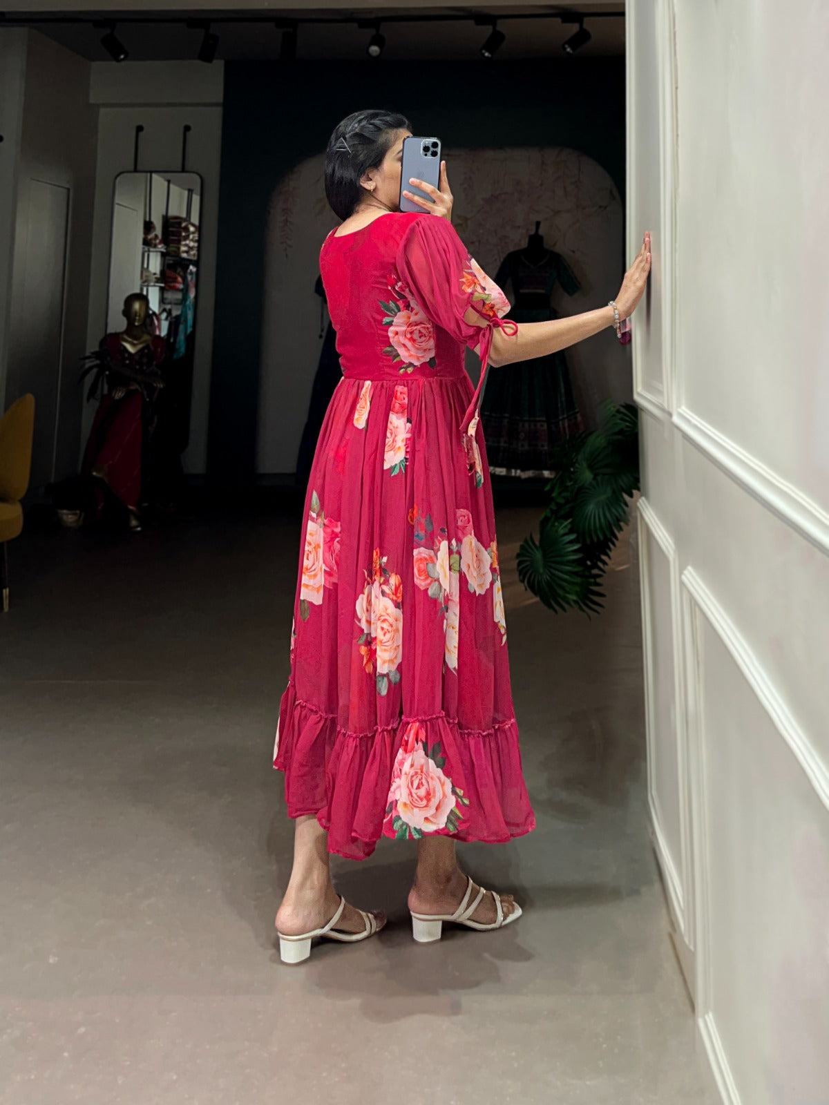 Summer Wear Frock in Georgette Fabric with 8 meter flair