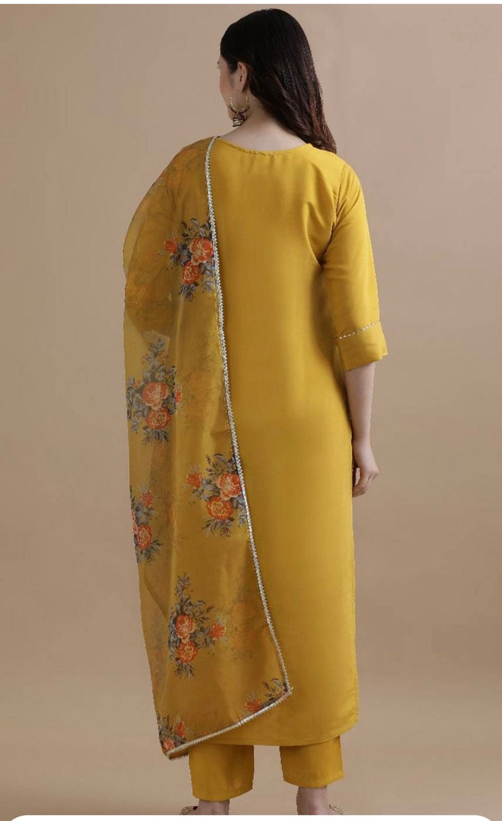 Yellow Color Beautiful Summer Wear Kurti Pent Set with dupatta