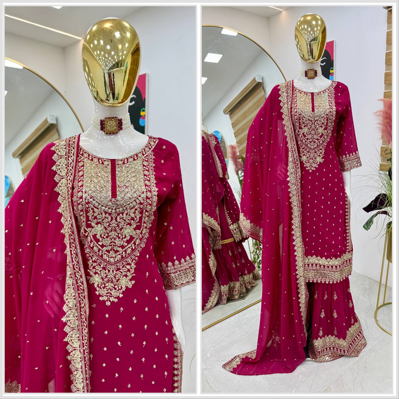 Pink Color Beautiful Partywear Dress in Georgette Fabric