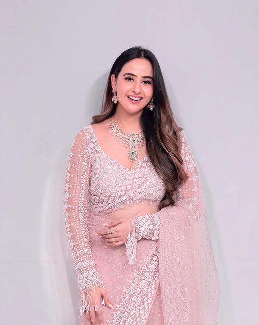 Net Fabric Saree for Partywear function