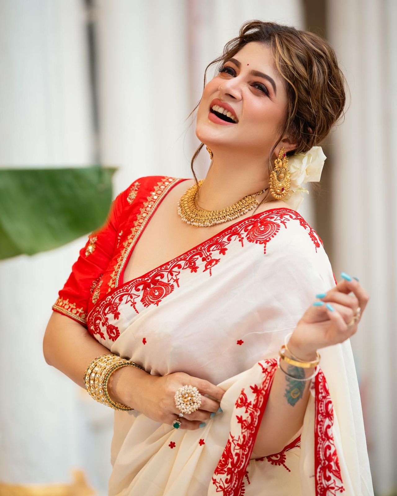 some special red & white saree